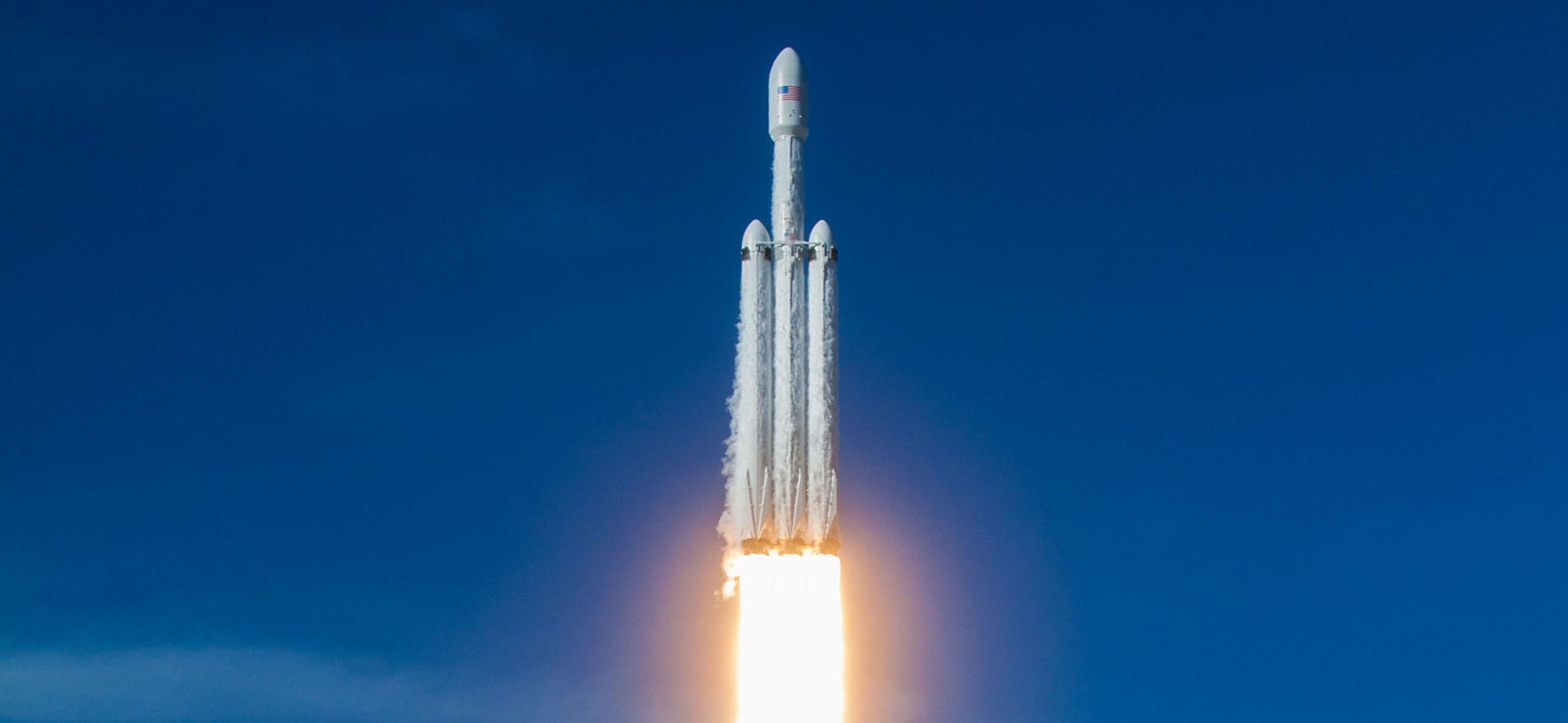 Falcon Heavy lifts off from Pad 39A at Kennedy Space Center